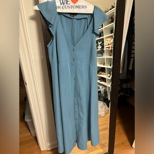 Blue linen maternity dress Hatch brand size